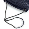 Saint Laurent Borsa a Spalla College Large in Pelle Trapuntata Blu Navy
