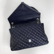 Saint Laurent Borsa a Spalla College Large in Pelle Trapuntata Blu Navy