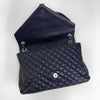 Saint Laurent Borsa a Spalla College Large in Pelle Trapuntata Blu Navy