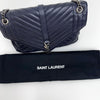 Saint Laurent Borsa a Spalla College Large in Pelle Trapuntata Blu Navy