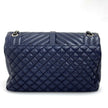 Saint Laurent Borsa a Spalla College Large in Pelle Trapuntata Blu Navy