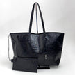 Saint Laurent Borsa a Spalla Shopping Tote in Pelle Verniciata Nera