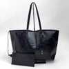 Saint Laurent Borsa a Spalla Shopping Tote in Pelle Verniciata Nera