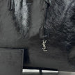 Saint Laurent Borsa a Spalla Shopping Tote in Pelle Verniciata Nera