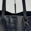 Saint Laurent Borsa a Spalla Shopping Tote in Pelle Verniciata Nera
