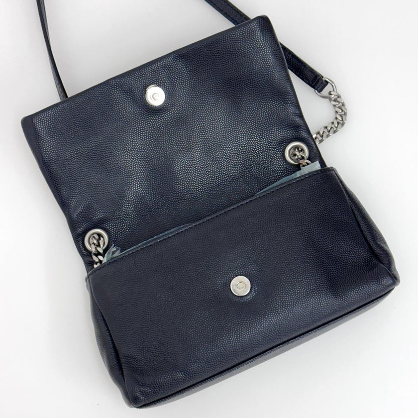 Saint Laurent Borsa a Tracolla West Hollywood Micro Graind de Poudre Nera