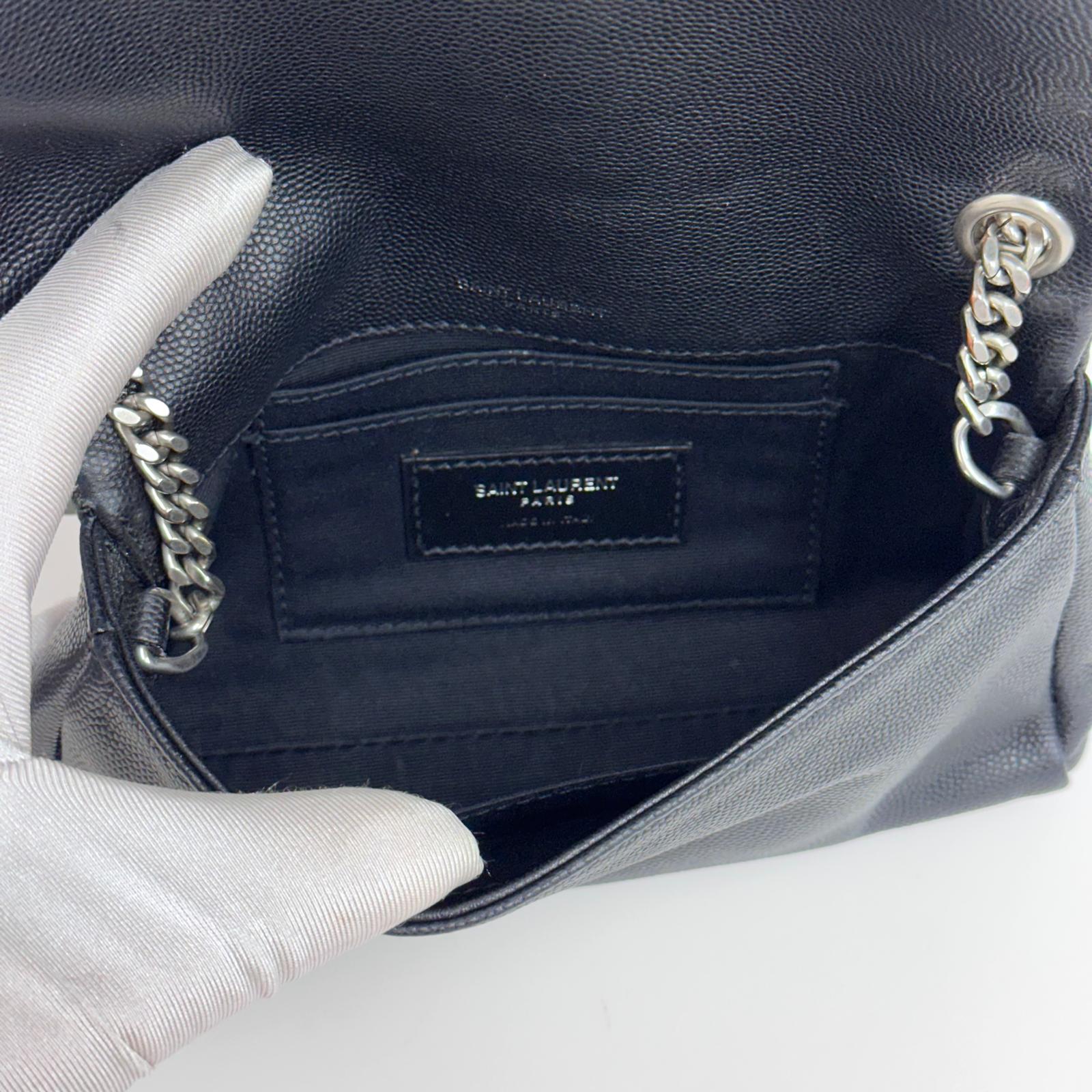 Saint Laurent Borsa a Tracolla West Hollywood Micro Graind de Poudre Nera