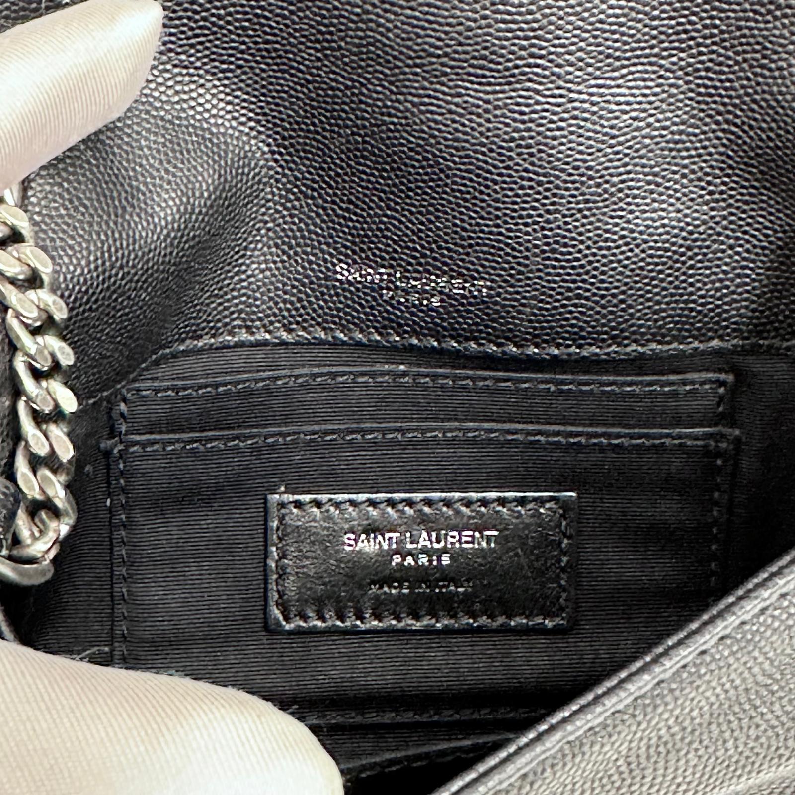 Saint Laurent Borsa a Tracolla West Hollywood Micro Graind de Poudre Nera