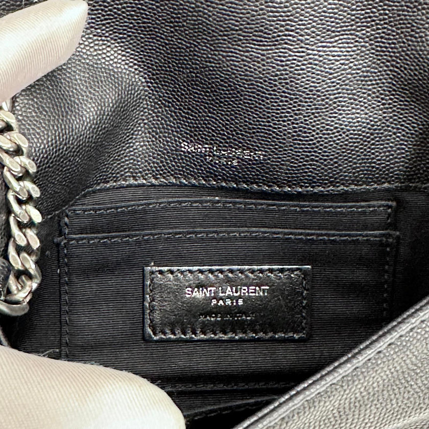Saint Laurent Borsa a Tracolla West Hollywood Micro Graind de Poudre Nera