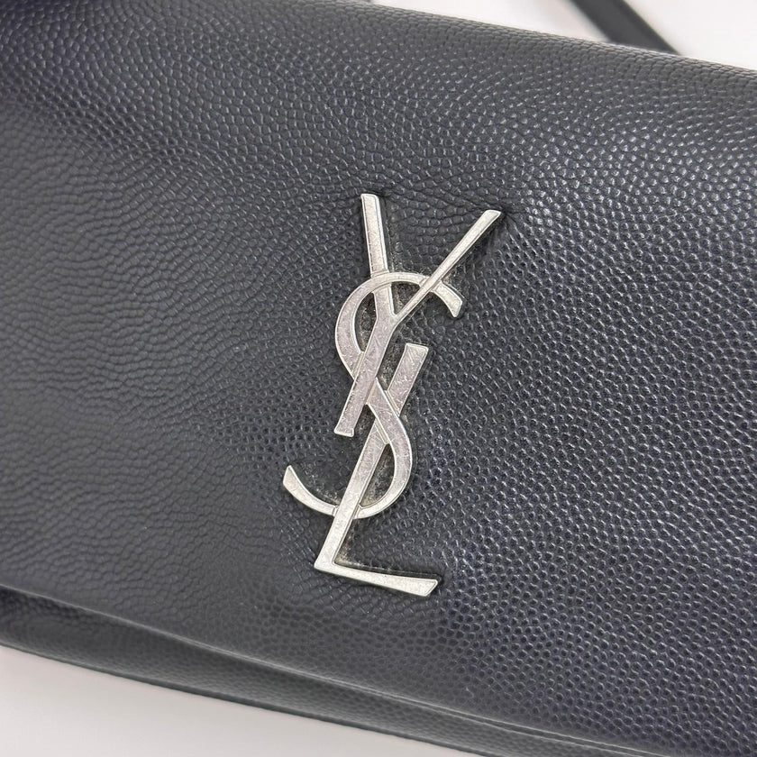 Saint Laurent Borsa a Tracolla West Hollywood Micro Graind de Poudre Nera