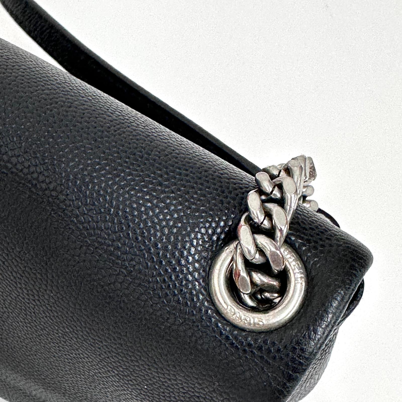 Saint Laurent Borsa a Tracolla West Hollywood Micro Graind de Poudre Nera