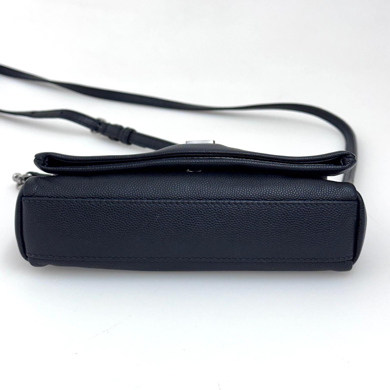 Saint Laurent Borsa a Tracolla West Hollywood Micro Graind de Poudre Nera