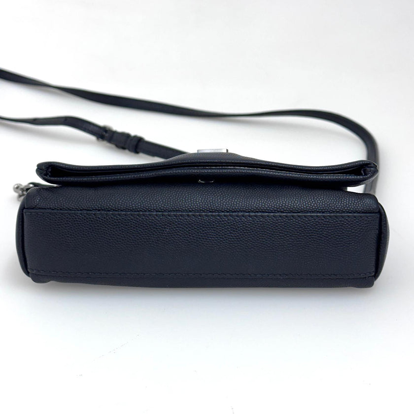 Saint Laurent Borsa a Tracolla West Hollywood Micro Graind de Poudre Nera