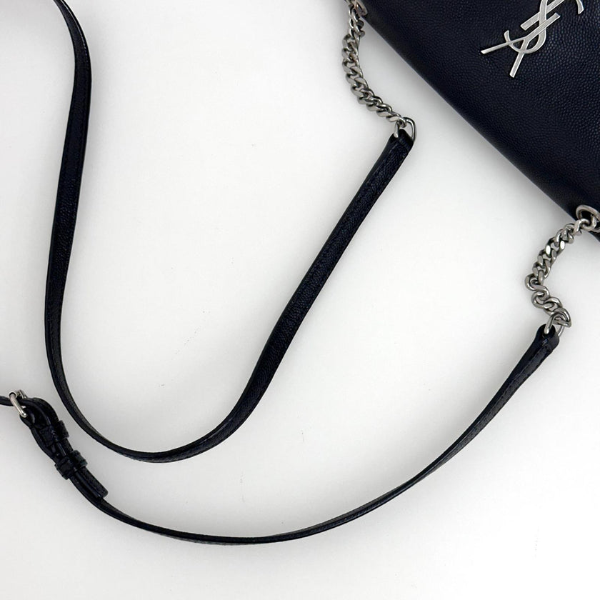 Saint Laurent Borsa a Tracolla West Hollywood Micro Graind de Poudre Nera