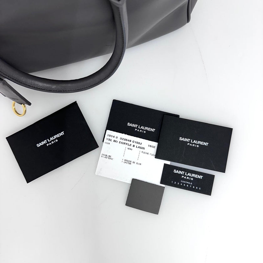 Saint Laurent Borsa modello Duffle in pelle grigia a due vie