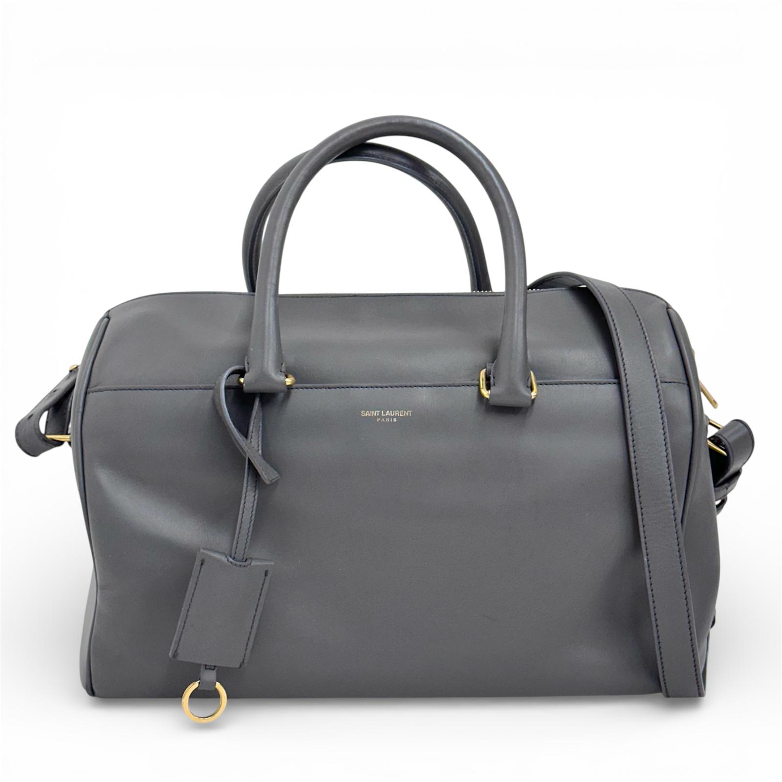Saint Laurent Borsa modello Duffle in pelle grigia a due vie