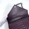 Saint Laurent College Large in Pelle Chevron Bordeaux con Hardware Silver