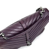 Saint Laurent College Large in Pelle Chevron Bordeaux con Hardware Silver