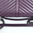 Saint Laurent College Large in Pelle Chevron Bordeaux con Hardware Silver