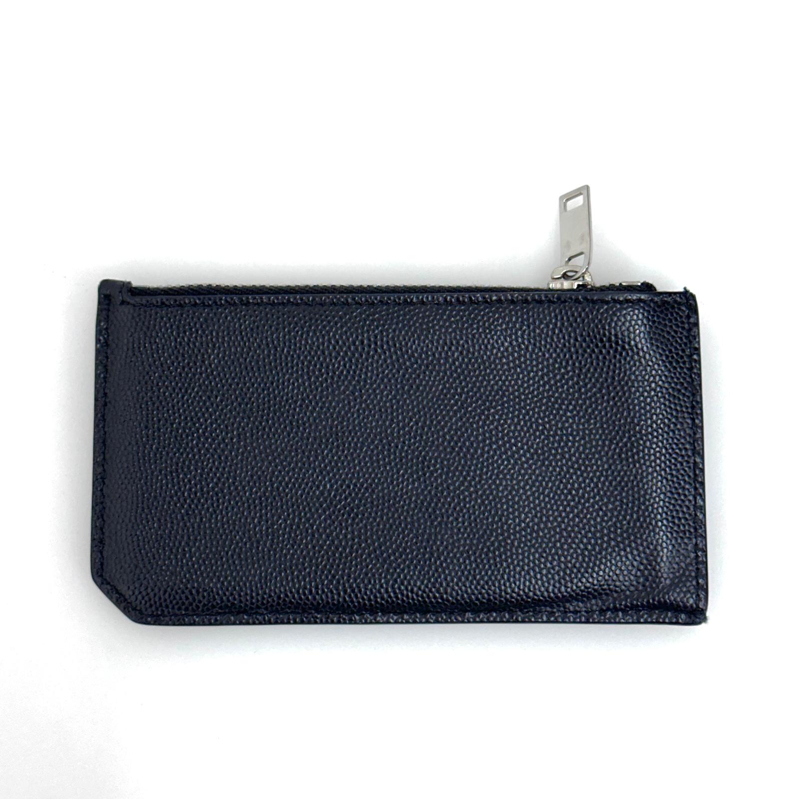 Saint Laurent Paris Porta Carte con Zip Nero