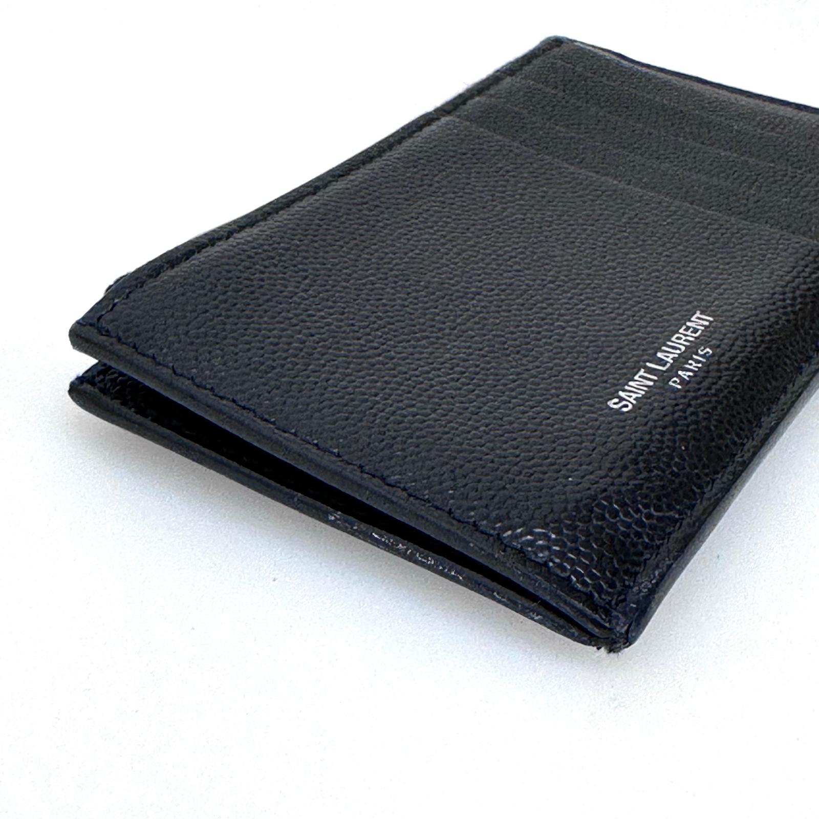 Saint Laurent Paris Porta Carte con Zip Nero