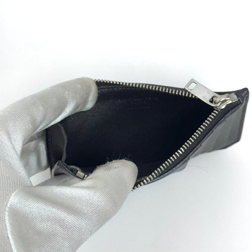 Saint Laurent Paris Porta Carte con Zip Nero