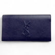 Saint Laurent Pochette Vintage Monogram Cassandre in Pelle Blu Notte