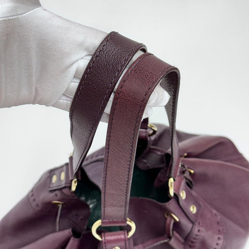 Saint Laurent Reversible Large Shopper in Pelle Viola e Argento