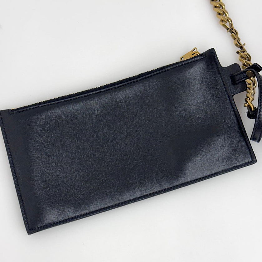 Saint Laurent Sac Hobo in pelle verniciata nera