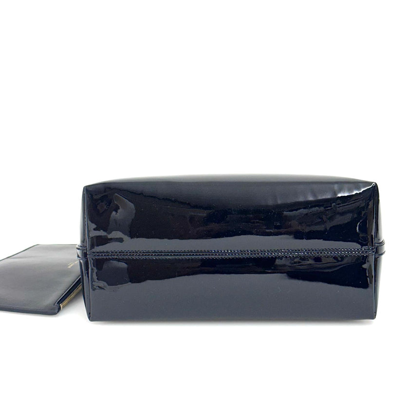Saint Laurent Sac Hobo in pelle verniciata nera