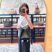 Saint Laurent Sac Hobo in pelle verniciata nera