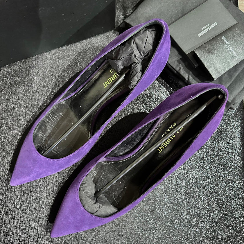 Saint Laurent Scarpe Décolleté in Camoscio Viola nr. 36