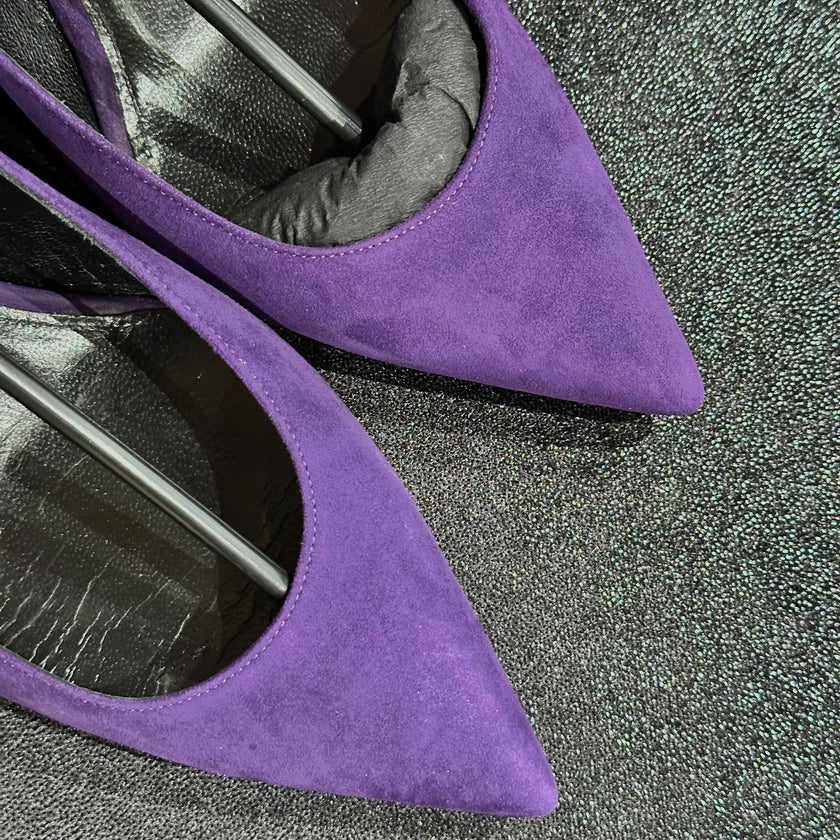 Saint Laurent Scarpe Décolleté in Camoscio Viola nr. 36