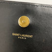 Saint Laurent borsa Pochette Kate Monogram in pelle nera con frangia