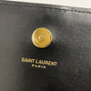 Saint Laurent borsa Pochette Kate Monogram in pelle nera con frangia