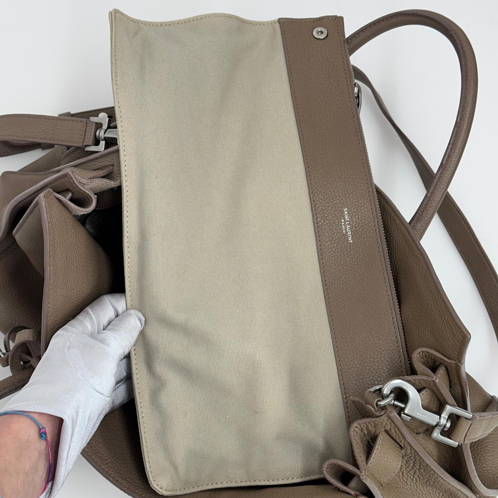 Saint Laurent borsa Sac de Jour Maxi in pelle martellata marrone