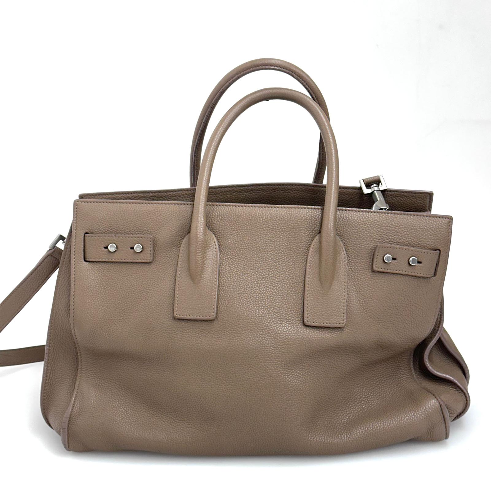 Saint Laurent borsa Sac de Jour Maxi in pelle martellata marrone