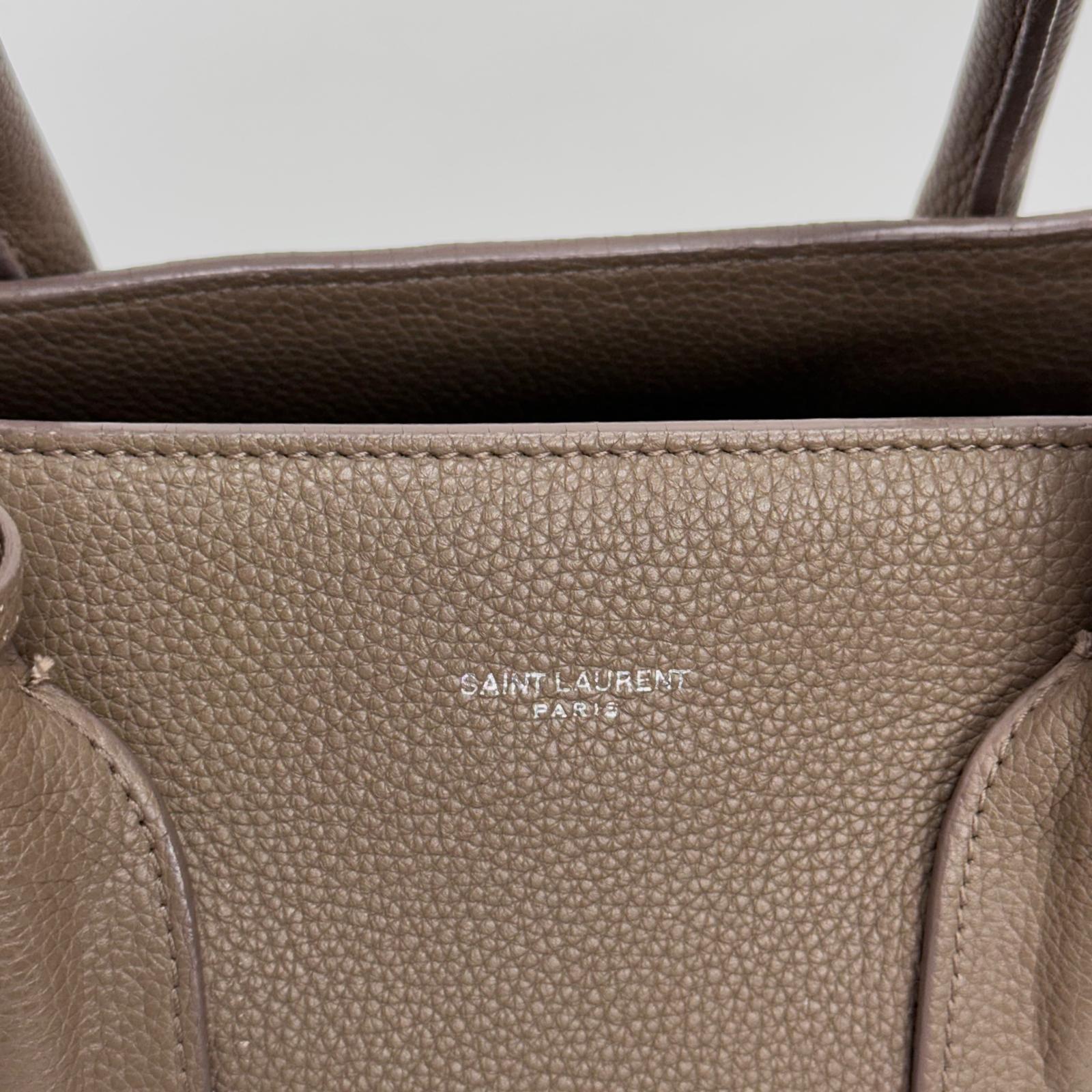 Saint Laurent borsa Sac de Jour Maxi in pelle martellata marrone