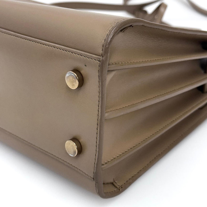 Saint Laurent borsa a Tracolla Sac de Jour Baby in pelle taupe