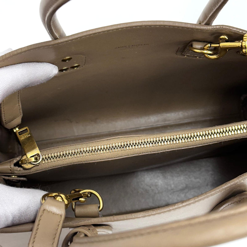 Saint Laurent borsa a Tracolla Sac de Jour Baby in pelle taupe