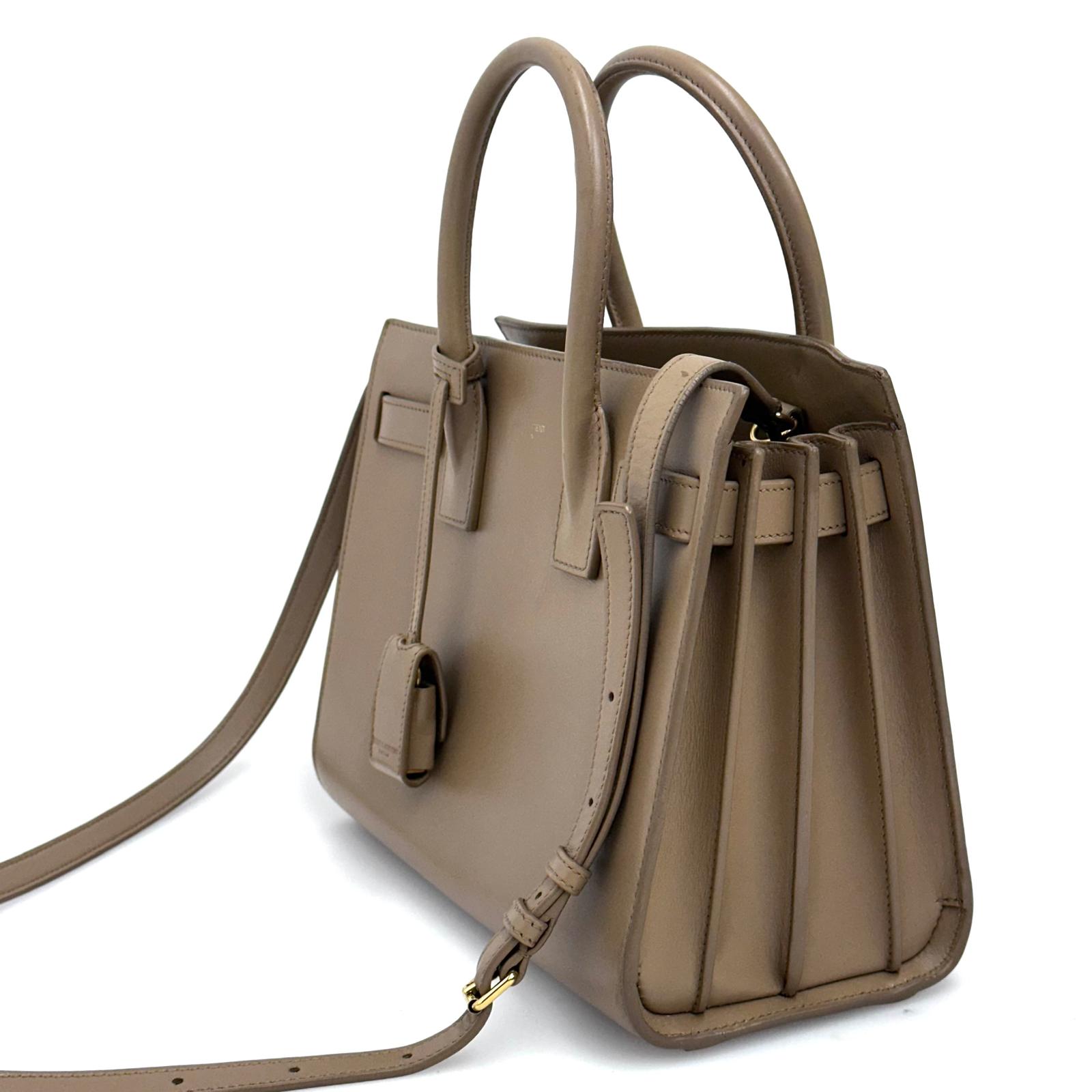 Saint Laurent borsa a Tracolla Sac de Jour Baby in pelle taupe