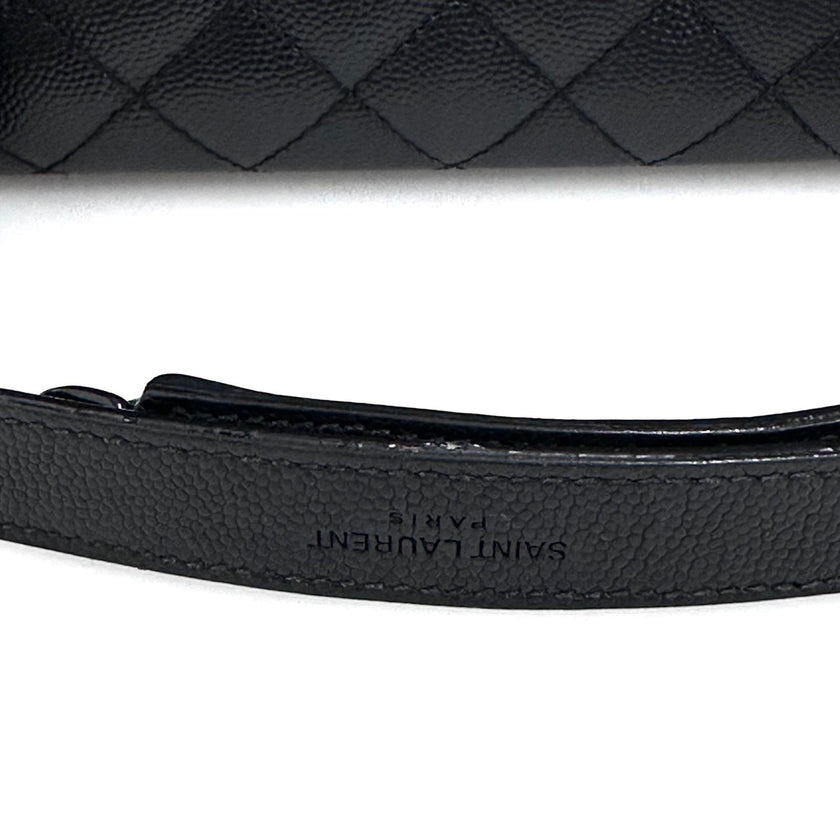 Saint Laurent borsa a spalla Envelope Media in pelle grain de poudre nera