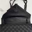 Saint Laurent borsa a spalla Envelope Media in pelle grain de poudre nera