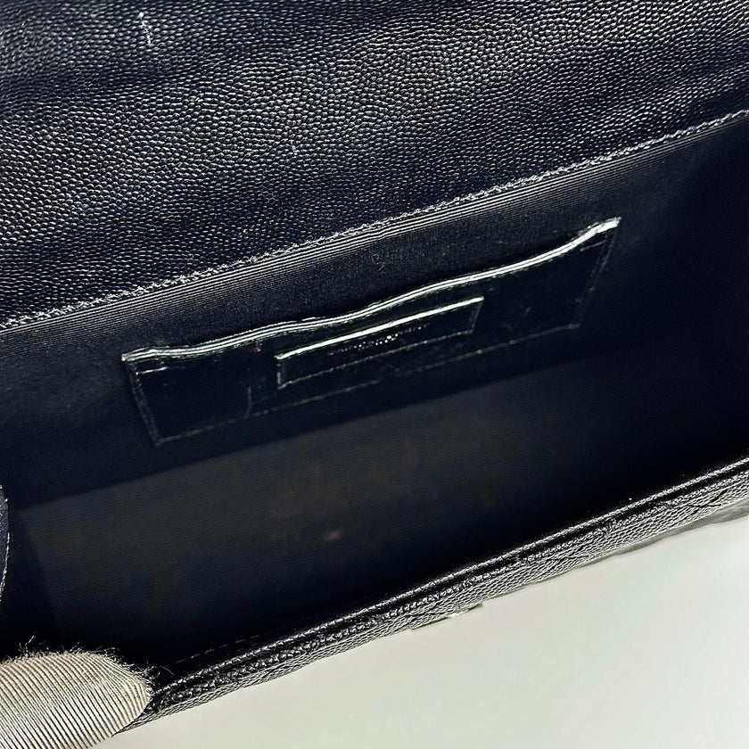 Saint Laurent borsa a spalla Envelope Media in pelle grain de poudre nera