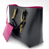 Saint Laurent borsa a spalla Shopping Tote East/West con pochette – Nero/Fucsia