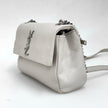 Saint Laurent borsa a tracolla Hollywood in pelle grain de poudre bianca