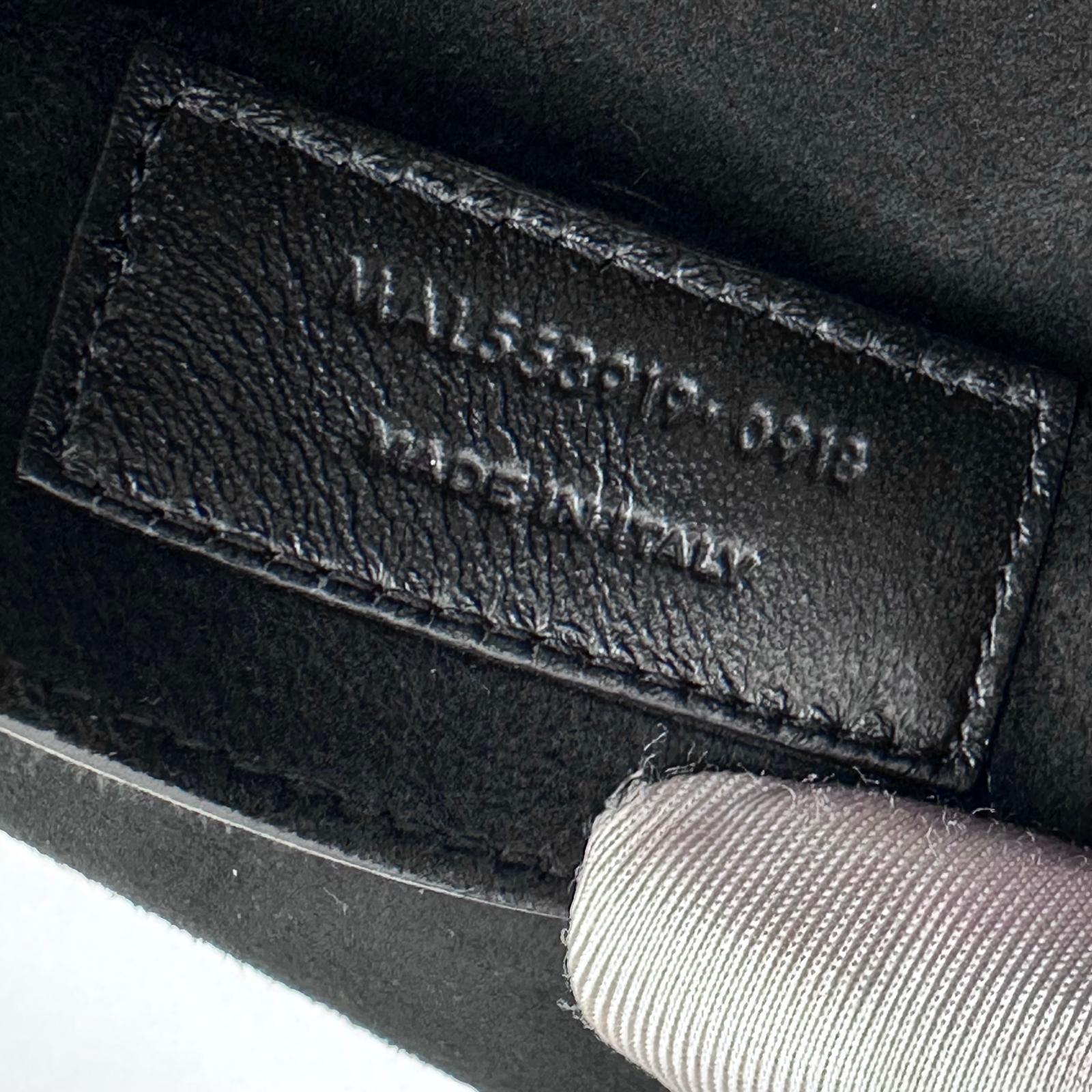 Saint Laurent borsa zaino unisex in pelle nera con pouch in camoscio