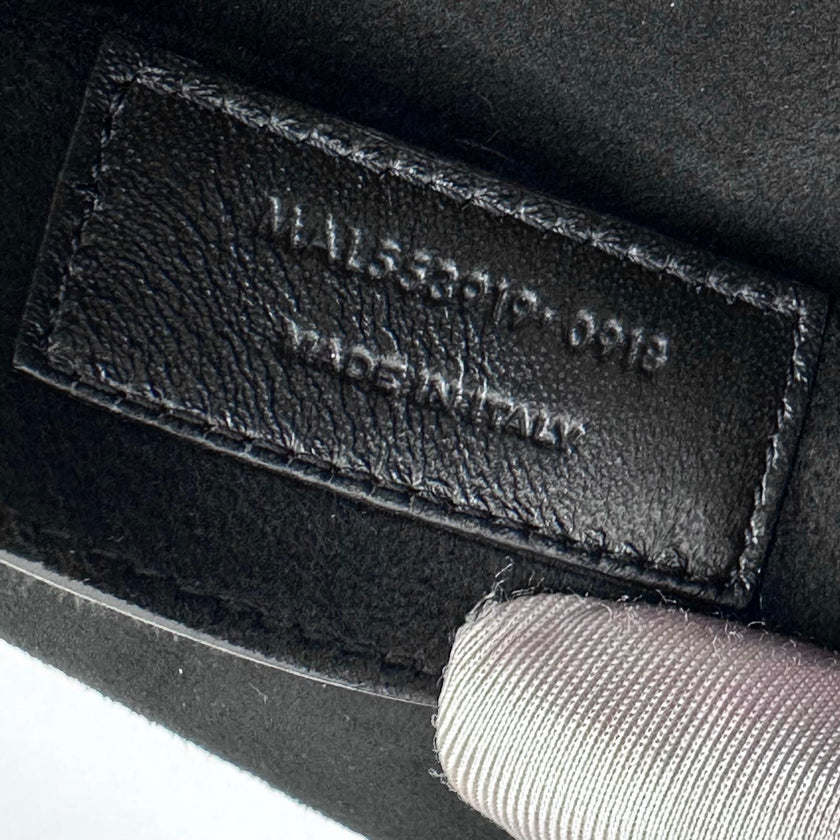 Saint Laurent borsa zaino unisex in pelle nera con pouch in camoscio