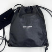 Saint Laurent borsa zaino unisex in pelle nera con pouch in camoscio