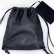 Saint Laurent borsa zaino unisex in pelle nera con pouch in camoscio